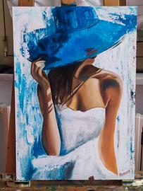 Dipinto fatto a mano arte moderna ritratto donna