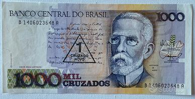 Banconota Brasile 1000 Cruzados – Machado de Assis