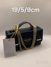 mini nuova borsa nera vera pelle 