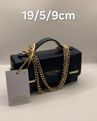 mini nuova borsa nera vera pelle 