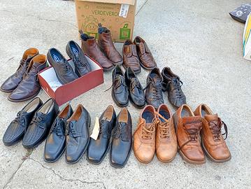 lotto (N1) ,11 paia di scarpe da uomo in pelle 