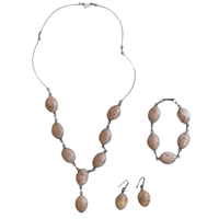 Set collana bracciale orecchini - Onice -Rosa-Nero