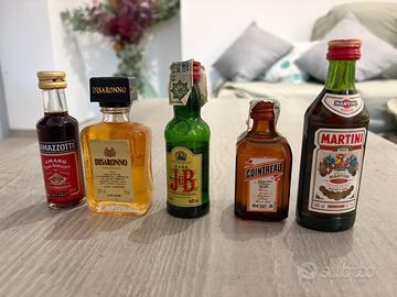 Lotto 5 Bottigliette Mignon liquore da collezione