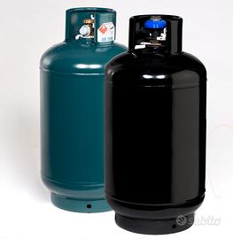 Bombola per gas GPL da 15 kg vuota.