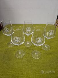Set 5 calici da birra Moretti logo Baffo 0,30cl 