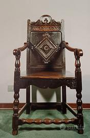poltrona antica del 1600 inglese