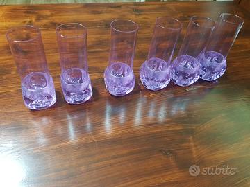 6 bicchieri LACS vintage base a dado