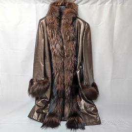 Robrik cappotto donna tg 46 in pelle e volpe