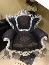 Poltrona barocco foglia argento