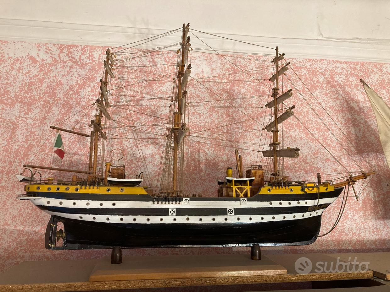 Modellino Veliero Amerigo Vespucci In Legno E Tela - Riproduzione 24 Cm, Da Collezione - Foto 10