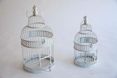Gabbiette in ferro bianche stile shabby vintage