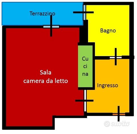 Monolocale città studi arredato terrazzo