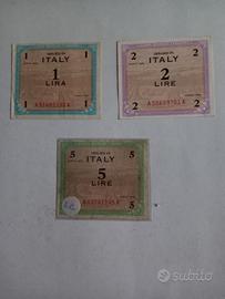 Biglietti 1 - 2 e 5 lire Allied Military Currency