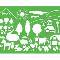 Set 4 stencil disegno paesaggi (sagome)