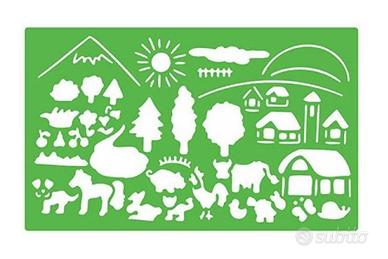 Set 4 stencil disegno paesaggi (sagome)