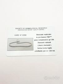 Tennis oro 18KT diamanti neri ct 1.53 totali