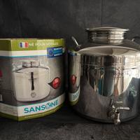 Fusto alimentare + rubinetto in acciaio inox
