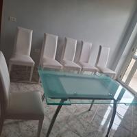 Tavolo allungabile in vetro più 6 sedie