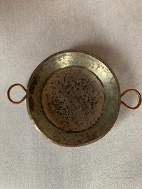 Padella rame vintage rotondo con manici