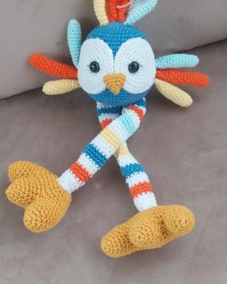 amigurumi peluche gufetto colorato
