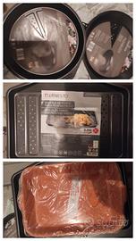 4 teglie forno forate e 1 in ceramica