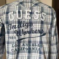Camicia Guess a quadri azzurra uomo M