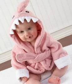 Accappatoio per bambina in cotone, tg S, 0-2 anni
