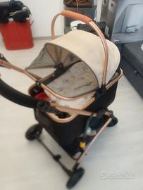 Elegante Passeggino Cani/Gatti Oro rosa-NUOVO