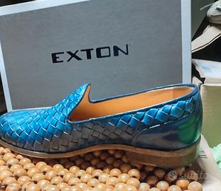 EXTON mocassini uomo jeans intrecciato