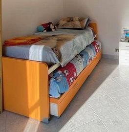 Letto singolo con seconso letto estraibile