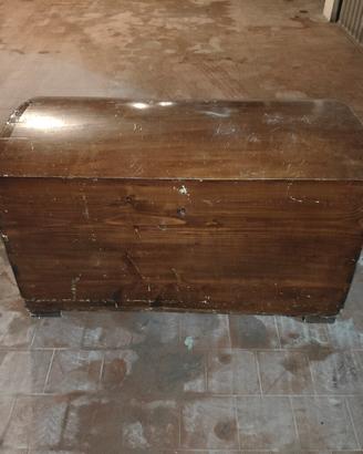 Baule da viaggio con coperchio bombato legno