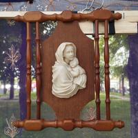 quadro Arte sacra madonna e Gesù gesso e legno