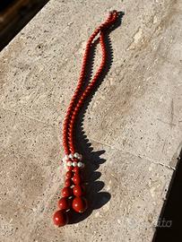 Collana Miluna corallo rosso e perle