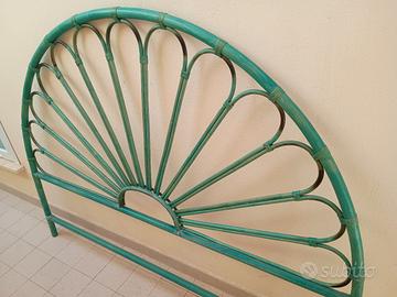 Testiera letto matrimoniale rattan verde
