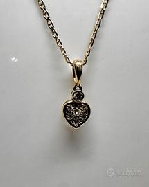 Collana e ciondolo oro 18kt con 7 brill. 910/24