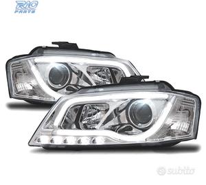 FARI AUDI A3 8P 08-12 LUCE DIURNA A TUBO FONDO CRO