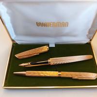 Penne stilografica e a sfera Waterman oro vintage