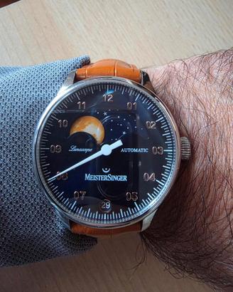 Orologio MEISTERSINGER Lunascope - Sunburst Blue