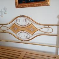 Letto matrimoniale in ottone e argento