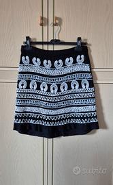 Desigual gonna svasata nera e bianca taglia M 