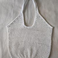Borsa a rete uncinetto bianca 