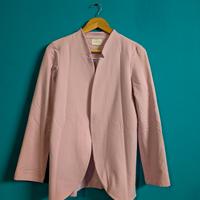 Giacca lunga in maglia rosa