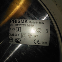 Nr.3 Plafoniere con globo in vetro pesante