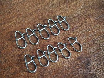 10 moschettoni inox pesca spinning spigola serra