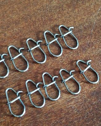 10 moschettoni inox pesca spinning spigola serra