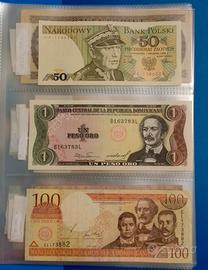 Enorme album banconote mondo miste molte FDS - 60 