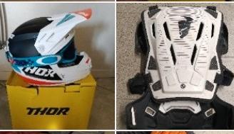 casco mascherina e pettorina cross bambino