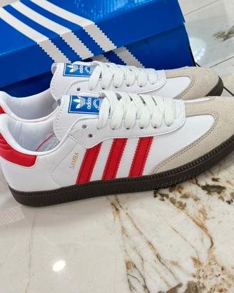 adidas Originals SAMBA OG Sneakers Bianco/Rosso 36