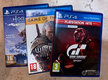 Horizion zero down + The witcher 3 + Gran Turismo