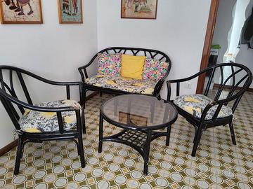 Salotto in rattan naturale